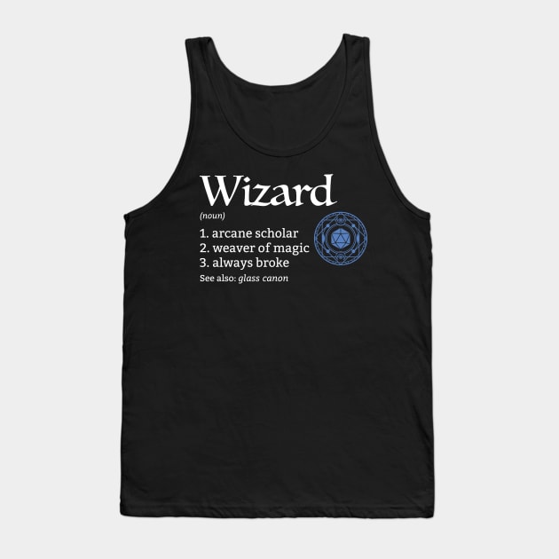 D&D Wizard Class Definition Tank Top by Sunburst